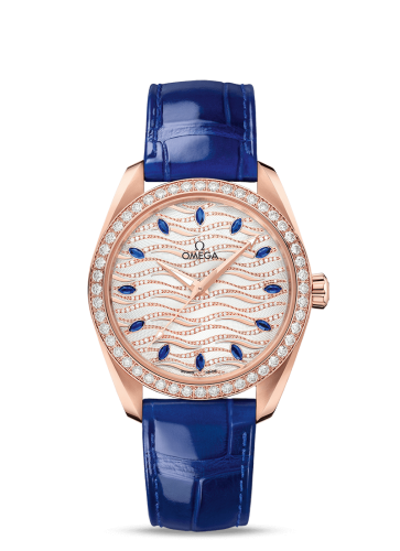 Omega Seamaster Aqua Terra 150M Master Chronometer 38 Sedna Gold / Diamond / Wave Sapphire / Alligator
